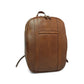 Old Angler Chestnut Brown Leather Two Pocket Laptop Backpack with Trolley Strap