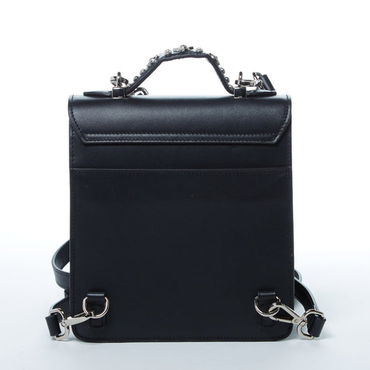 SUSU The Hollywood Black Leather Backpack Handbag