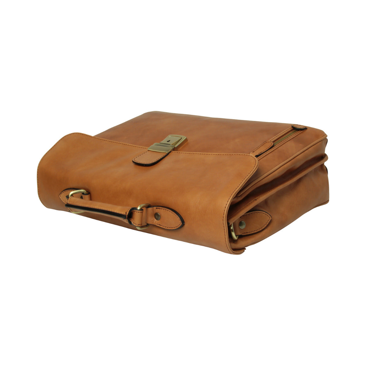 Old Angler Gold Full Grain Leather Briefcase