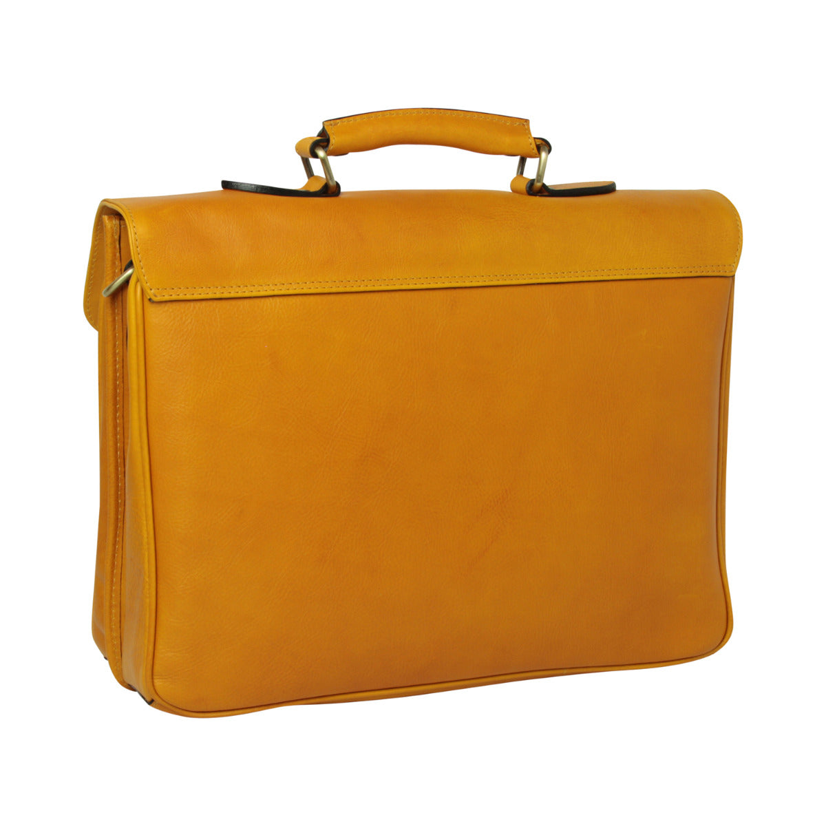 Old Angler Yellow Ocher Full Grain Leather Briefcase