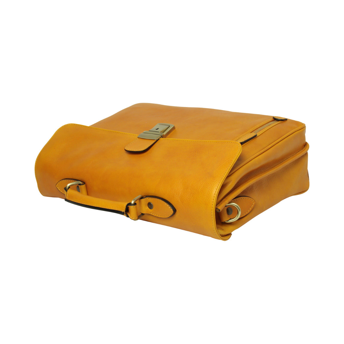 Old Angler Yellow Ocher Full Grain Leather Briefcase