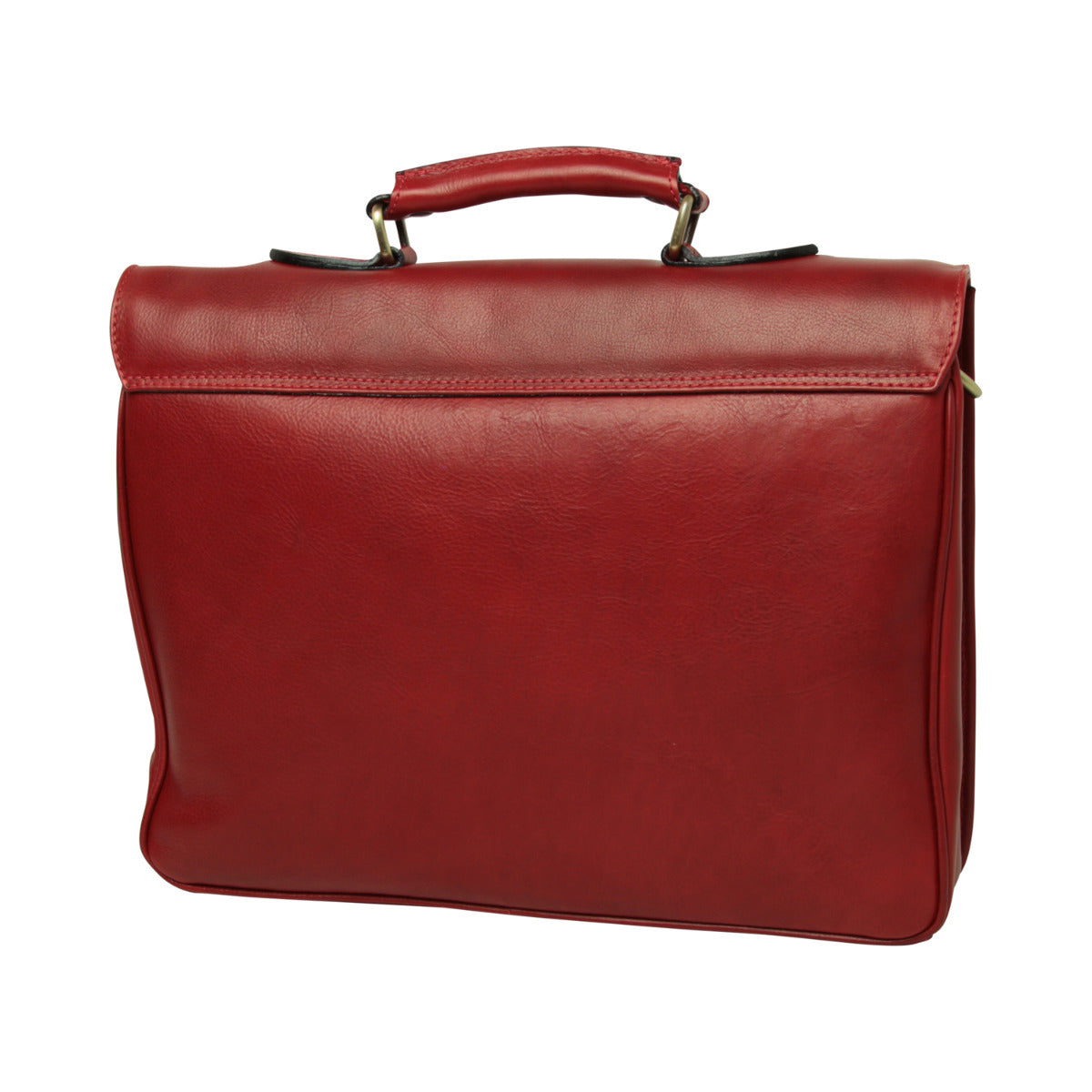 Old Angler Red Full Grain Leather Briefcase