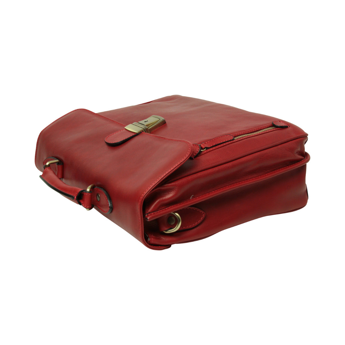 Old Angler Red Full Grain Leather Briefcase