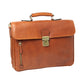 Old Angler Teak Brown Full Grain Leather Briefcase