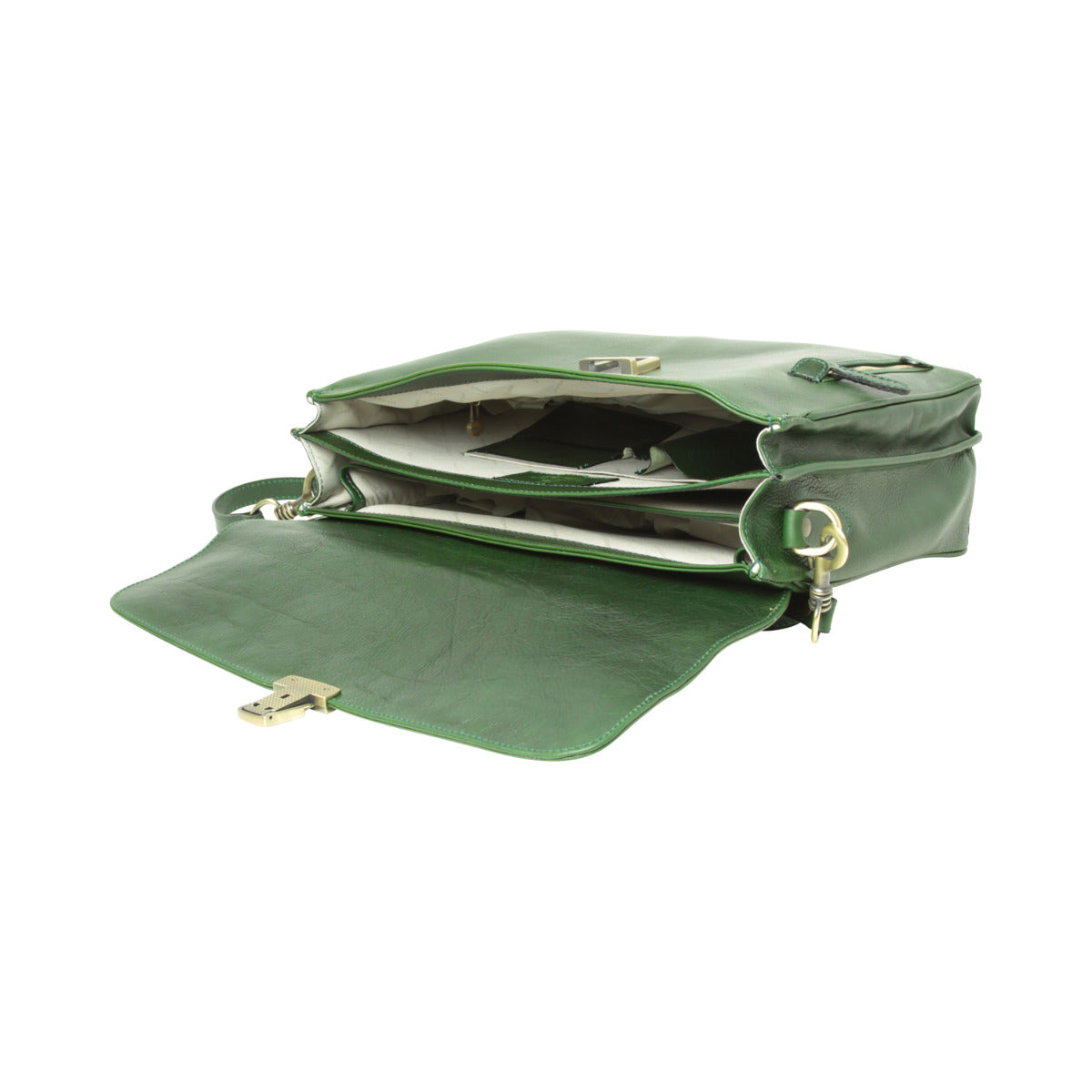 Old Angler Royal Green Full Grain Leather Briefcase