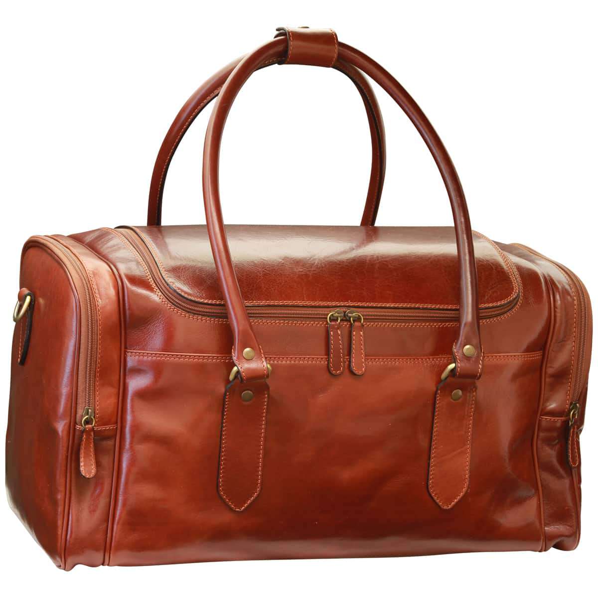 Old Angler Arno Brown Leather Travel Bag