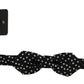 Dolce & Gabbana Black Polka Dots Silk Adjustable Neck Papillon Men Bow Tie