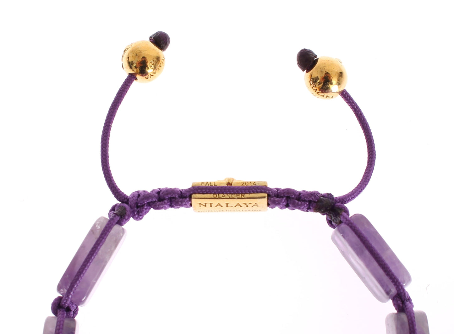 Nialaya CZ Amethyst 18K Gold 925 Bracelet