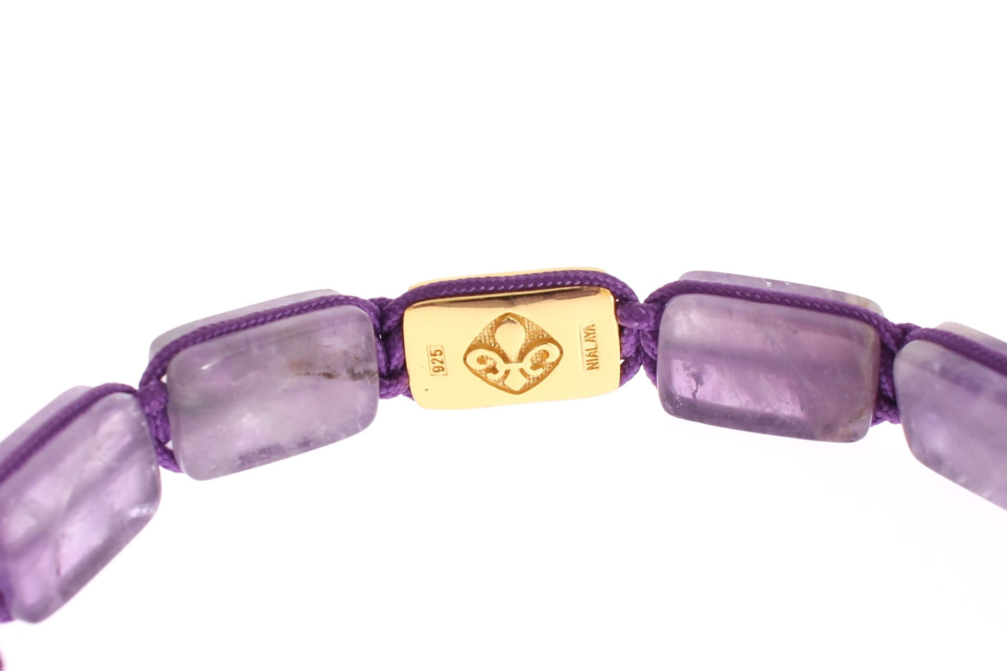 Nialaya CZ Amethyst 18K Gold 925 Bracelet