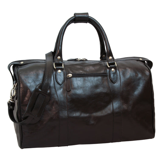 Old Angler Black Leather Travel Bag