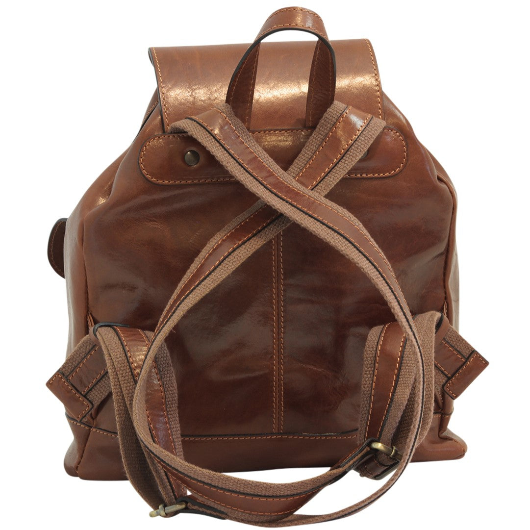 Old Angler Brown Leather Pocket Backpack