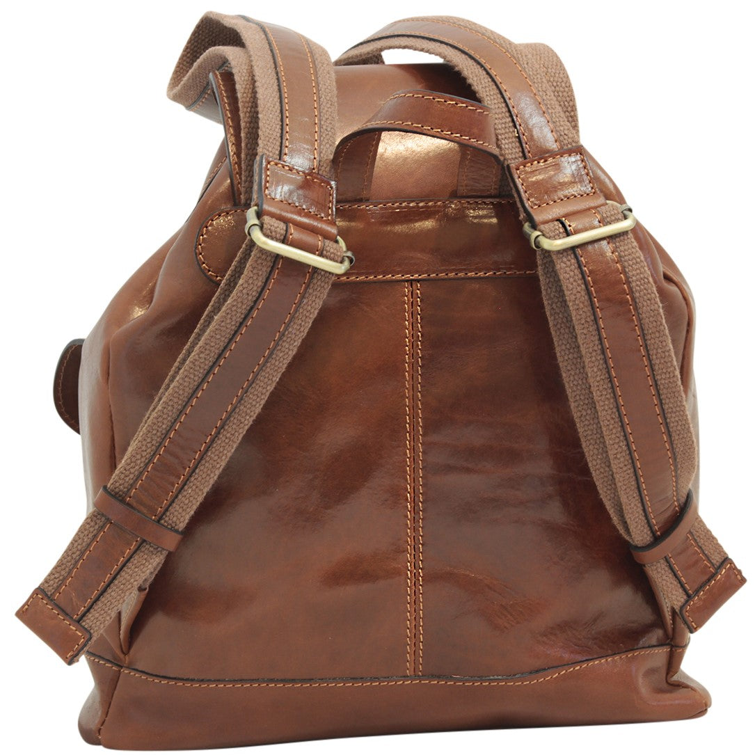 Old Angler Brown Leather Pocket Backpack