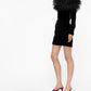 Alessandra Rich Feather Rim Black Dress