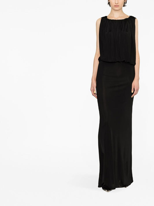 Saint Laurent Black Sleeveless Long Dress