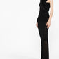 Saint Laurent Black One Sleeve Semi Sheer Dress