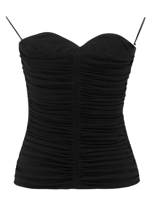 Saint Laurent Black Sleeveless Bustier Top