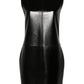 Saint Laurent Black Leather Sleeveless Dress