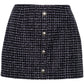 Alessandra Rich Blue White Tweed Skirt