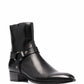 Saint Laurent Black Leather Harness Zip Ankle Boots