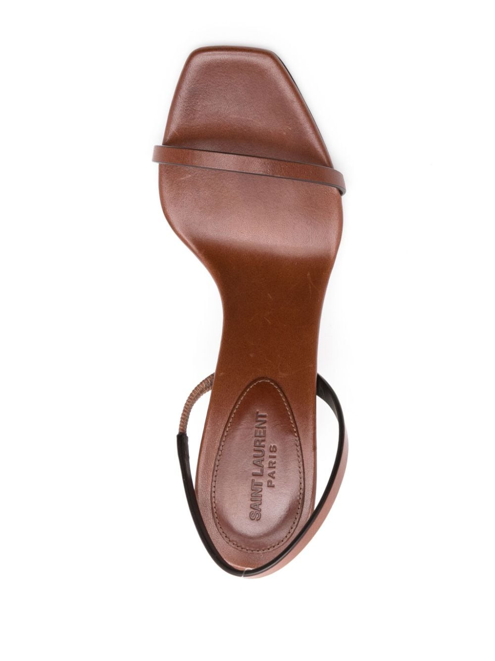 Saint Laurent Chestnut Brown YSL Sculpted Heel Sandals