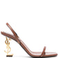 Saint Laurent Chestnut Brown YSL Sculpted Heel Sandals