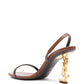 Saint Laurent Chestnut Brown YSL Sculpted Heel Sandals