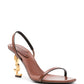 Saint Laurent Chestnut Brown YSL Sculpted Heel Sandals