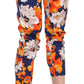 LANACAPRINA Blue Floral Print Skinny Slim Fit Trousers Pants