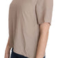 Dolce & Gabbana Beige Crew Neck Short Sleeve Blouse