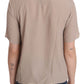 Dolce & Gabbana Beige Crew Neck Short Sleeve Blouse