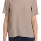 Dolce & Gabbana Beige Crew Neck Short Sleeve Blouse