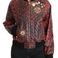 Dolce & Gabbana Red Leopard Embellished Crystal Leather Jacket