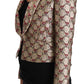 Dolce & Gabbana Gold Red Floral Sequined Blazer Jacket