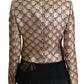 Dolce & Gabbana Gold Red Floral Sequined Blazer Jacket