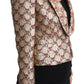 Dolce & Gabbana Gold Red Floral Sequined Blazer Jacket