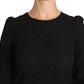 Dolce & Gabbana Black Floral Lace Zipper Top Blouse