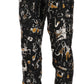 Dolce & Gabbana Black Jazz Club Print High Waist Tapered Pants