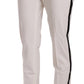 Dolce & Gabbana White Side Stripe Wool Tapered Trouser Pants