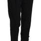 Dolce & Gabbana Black Button Pleated Tapered Trouser Pants