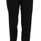 Dolce & Gabbana Black Button Pleated Tapered Trouser Pants