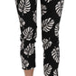 Dolce & Gabbana Black Palm Leaf Print Skinny Pants