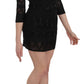 John Richmond Black Silk Sequined Mini Shift Gown