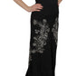 John Richmond Black Sequined Flare Strapless Dress