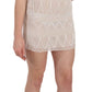 John Richmond Beige Beaded Silk Short Mini Gown  Dress