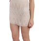 John Richmond Beige Beaded Silk Short Mini Gown  Dress