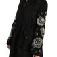 John Richmond Floral Sequined Beaded Hooded Jacket Coat