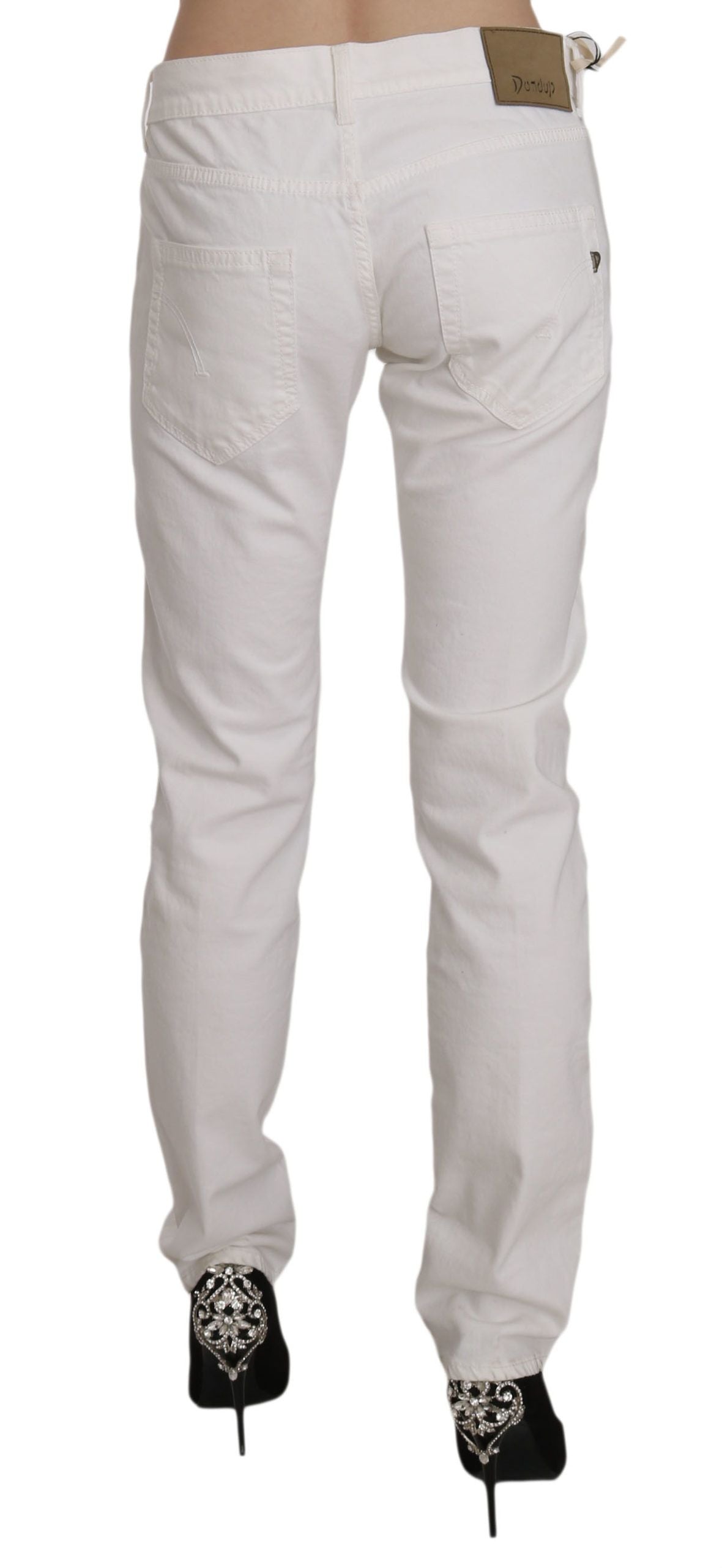 Dondup White Cotton Stretch Skinny Casual Denim Pants Jeans