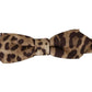 Dolce & Gabbana Brown Leopard Silk Adjustable Neck Papillon Men Bow Tie