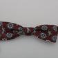 Dolce & Gabbana Men Bordeaux Maroon Lion Silk Adjustable Neck Bow Tie