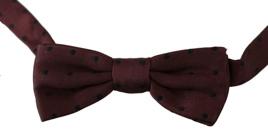 Dolce & Gabbana Purple Dotted Silk Adjustable Neck Papillon Bow Tie